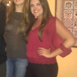 Wine open arm blouse